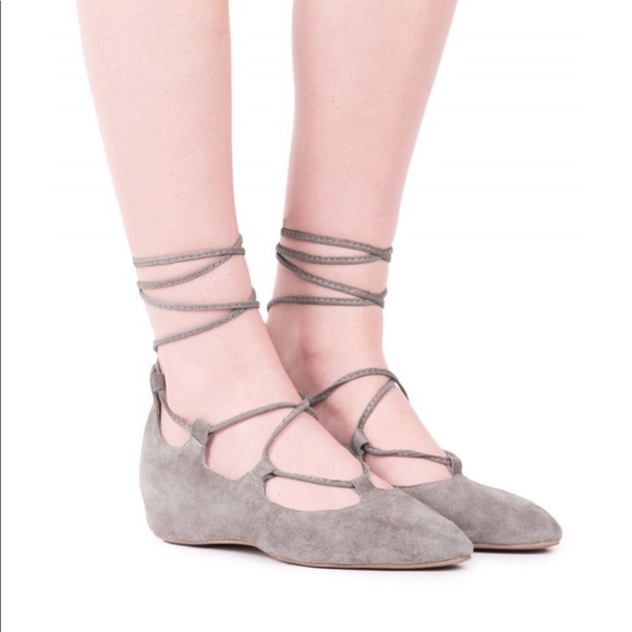 ankle tie ballet flats